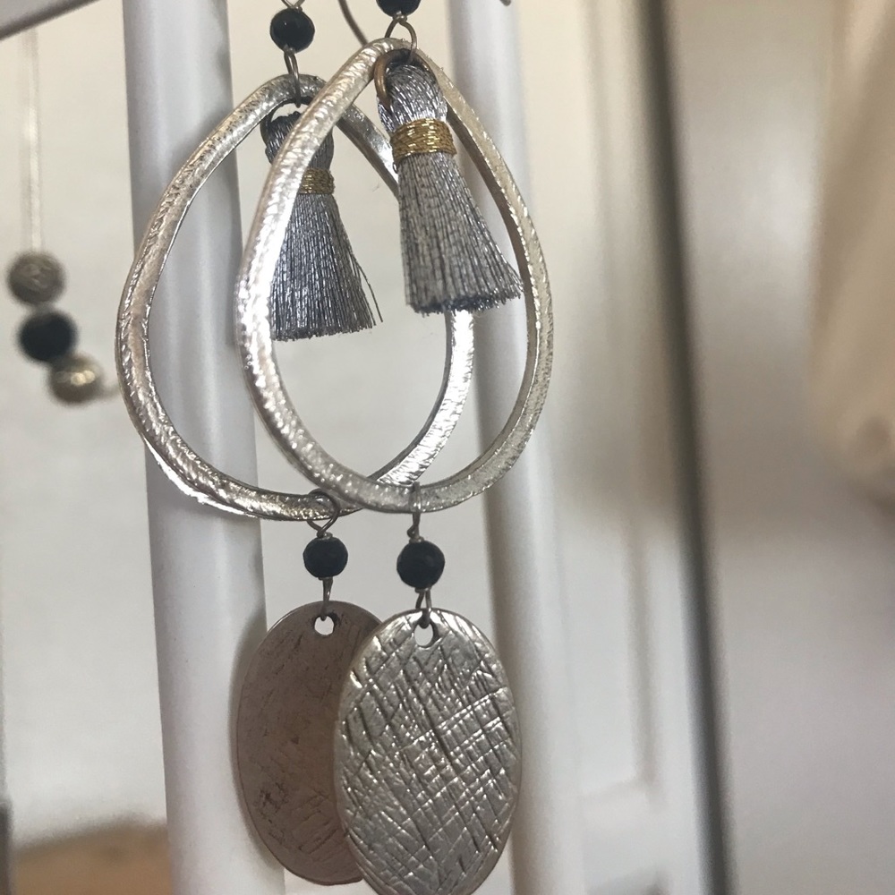 Statement Silver Earrings - image 1